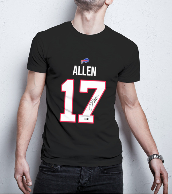 Josh Allen Buffalo Bills Number 17 Signature T-Shirt