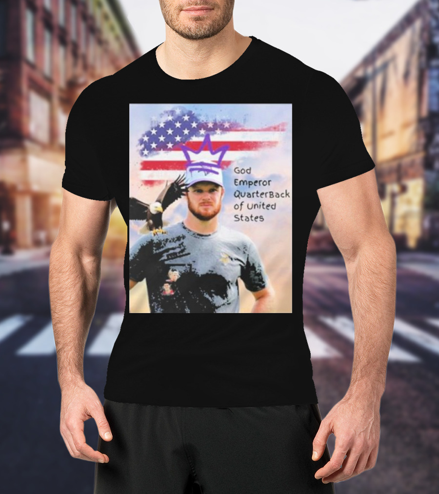 God Emperor Quarterback Of United States With American Flag And Eagle T-Shirt