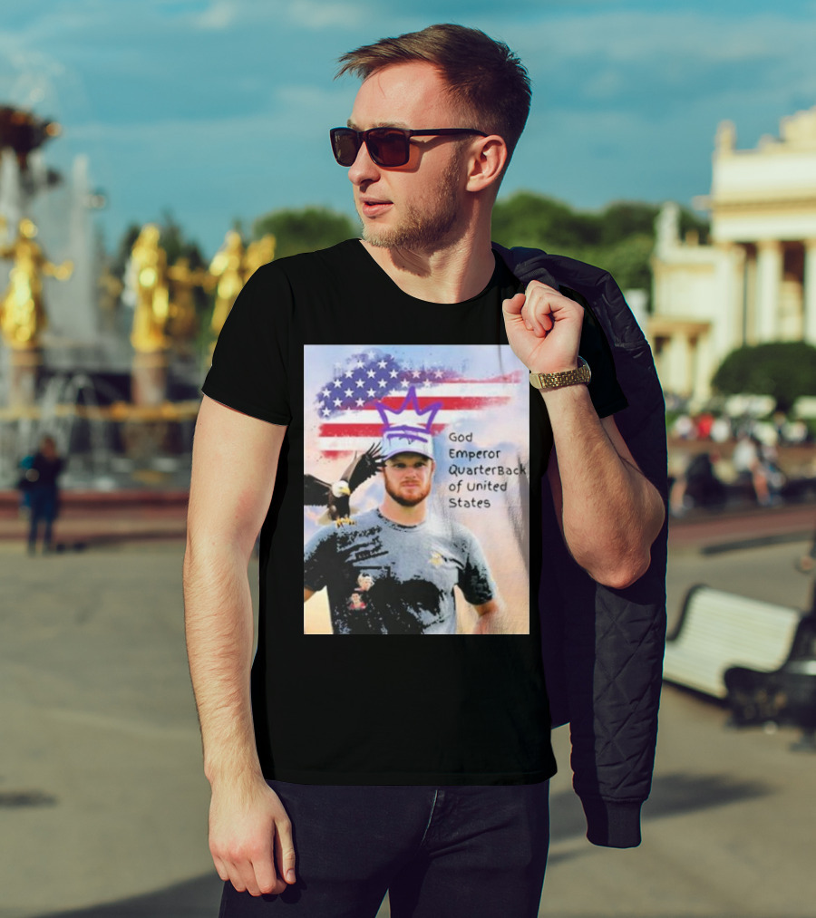 God Emperor Quarterback Of United States With American Flag And Eagle T-Shirt