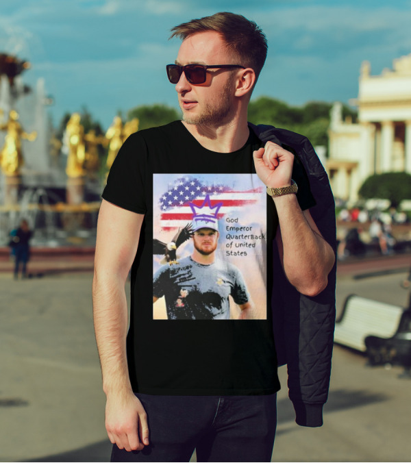 God Emperor Quarterback Of United States With American Flag And Eagle T-Shirt