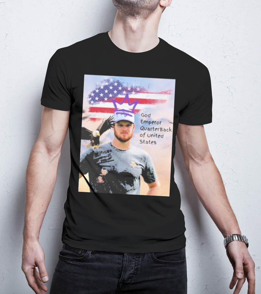 God Emperor Quarterback Of United States With American Flag And Eagle T-Shirt