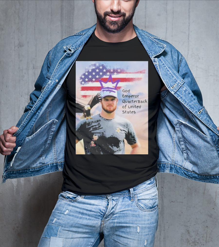 God Emperor Quarterback Of United States With American Flag And Eagle T-Shirt
