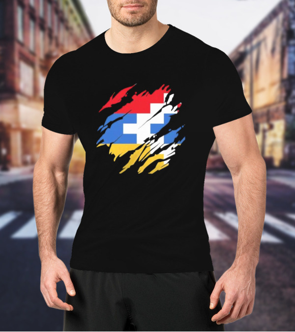 Nagorno-Karabakh Flag Ripped T-Shirt