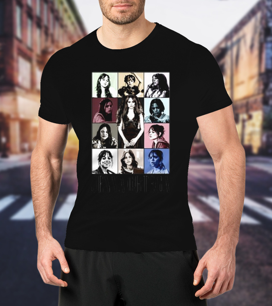 Fuzeprint Jenna Ortega Nine Eras Collage T-Shirt