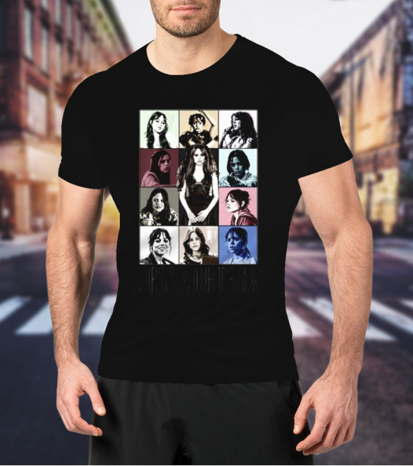 Fuzeprint Jenna Ortega Nine Eras Collage T-Shirt