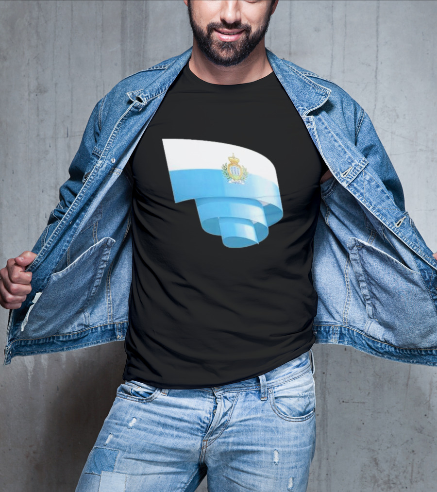Krause San Marino Flag Sammarinese Day Football Emblem T-Shirt