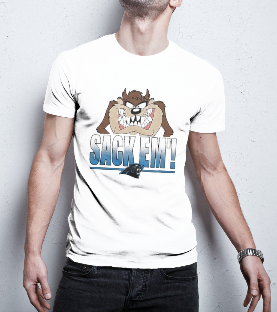 Looney Tunes Taz Sack Em’ Carolina Panthers T-Shirt