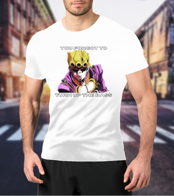 Giorno Giovanna You Forgot To Turn Up The Bass JoJo's Bizarre Adventure Anime Character Vibrant Purple T-Shirt