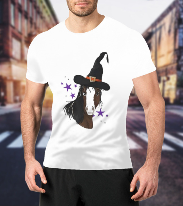 Katie Van Slyke Mini Witch Horse With Stars T-Shirt