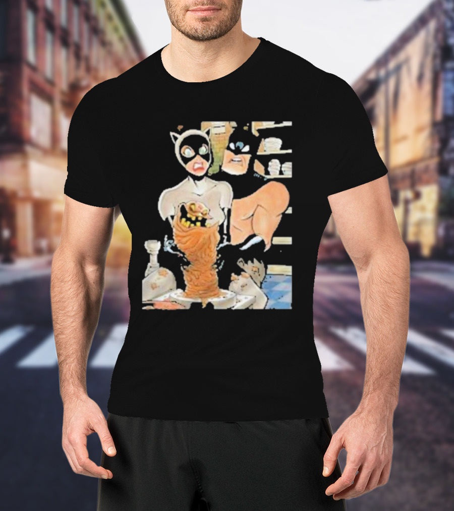 Clayface And Catwoman With Batman In Pottery Scene T-Shirt