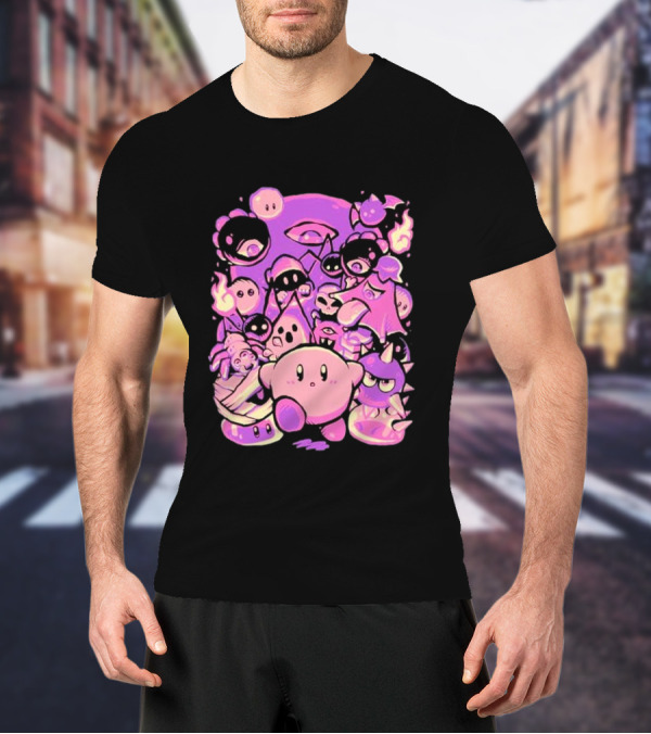Nightmare Land Kirby And Enemies Pixeleyebat T-Shirt