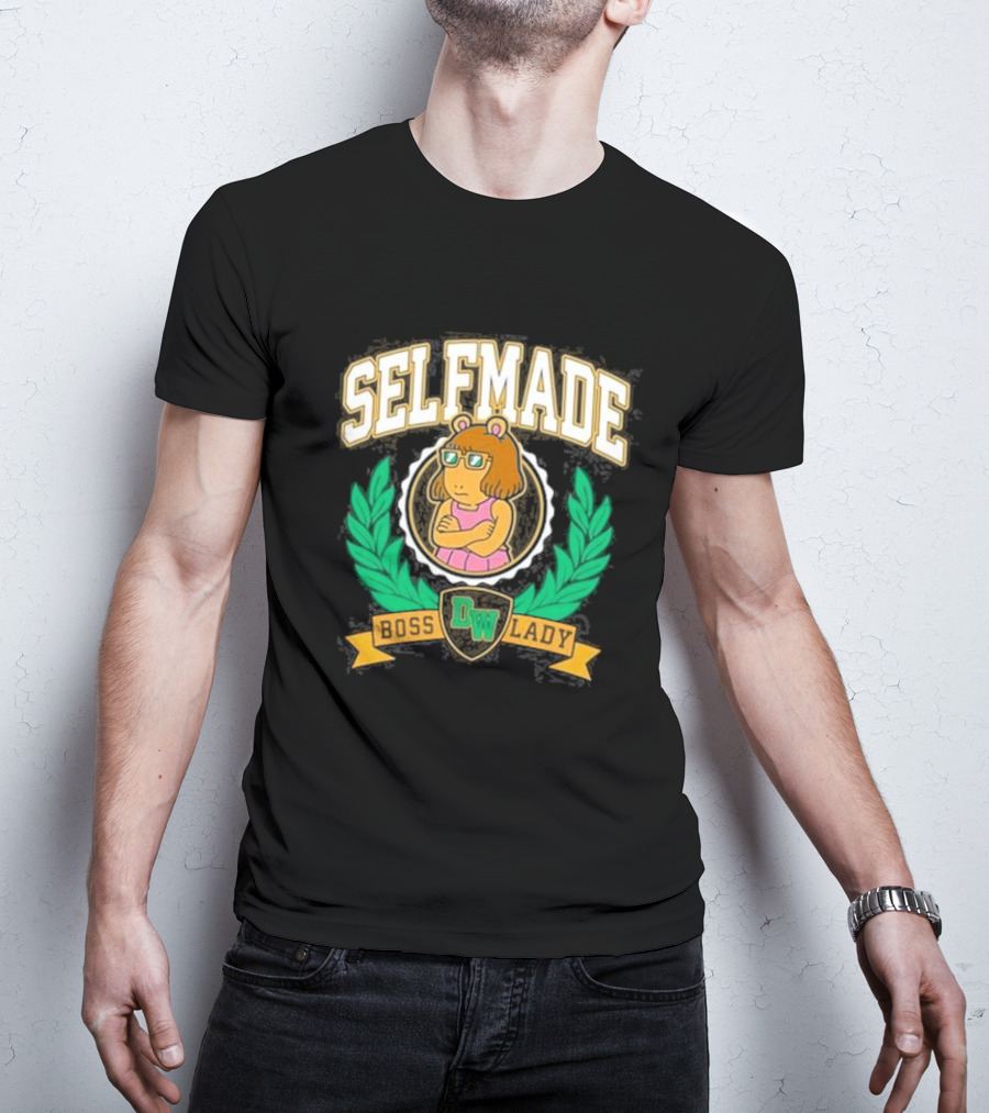 Selfmade Tired D.W. Meme Boss Lady Retroki T-Shirt