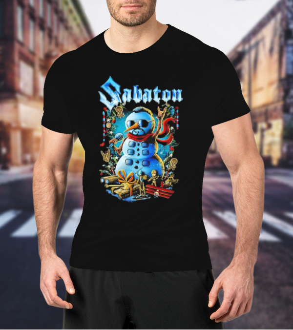 Sabaton Snowman Rock Xmas Party T-Shirt