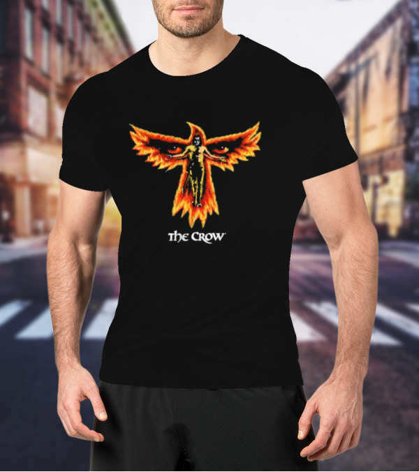 The Crow Firebird Symbol With Gothic Figure T-Shirt