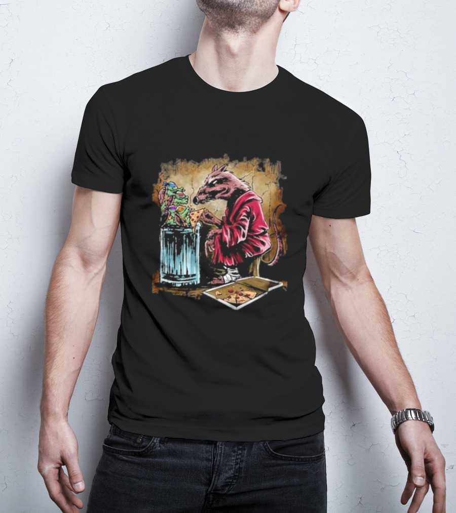 Pizza Time With Rat Mentor And Teenage Ninja Quartet T-Shirt