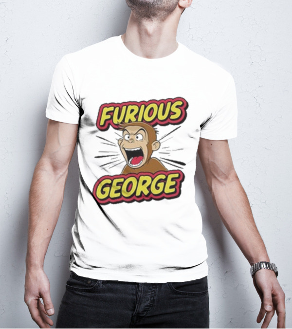 Furious George Monkey Shouting With Bold Comic T-Shirt