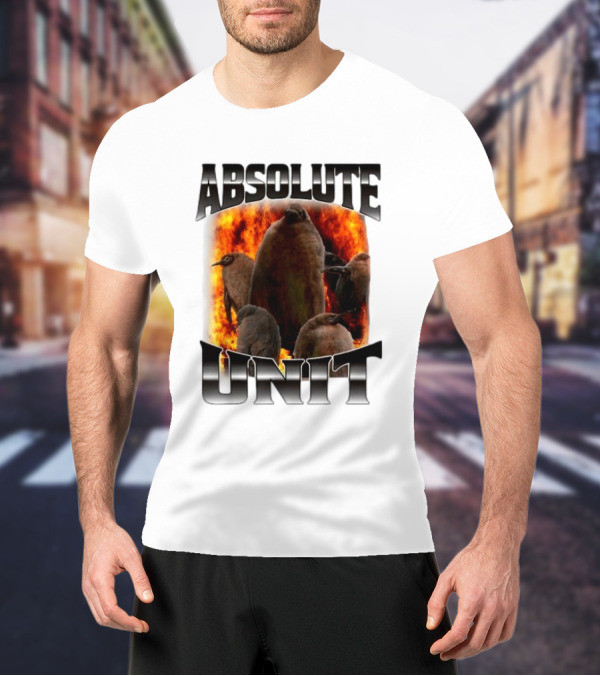 Absolute Unit Penguin Fire Bootleg Rap T-Shirt