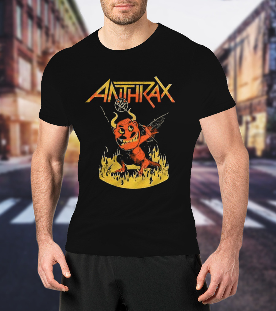 Anthrax Devil With Guitar In Flames T-Shirt