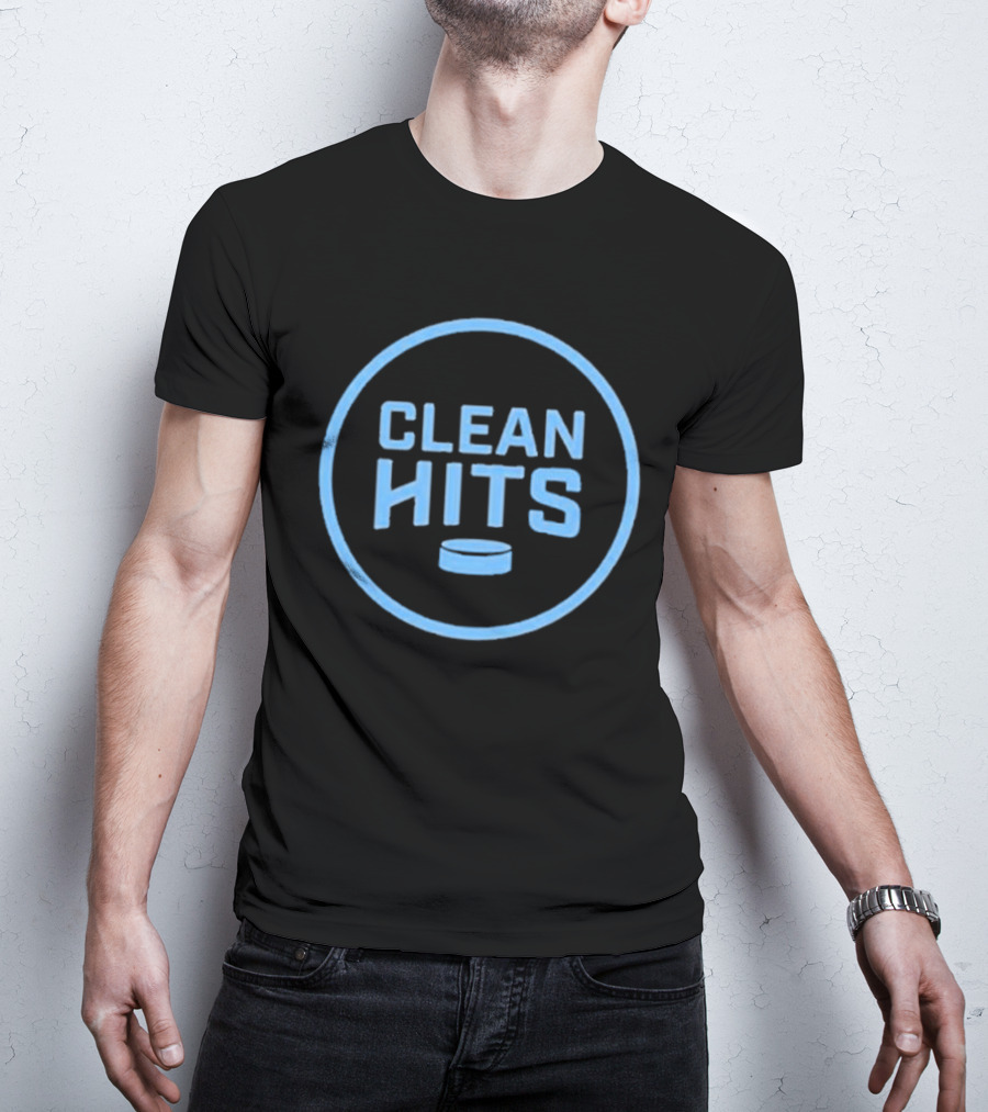 Clean Hits Hockey Puck Badge T-Shirt