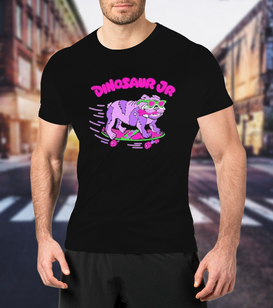 Dinosaur Jr Skateboard Bulldog Neon T-Shirt