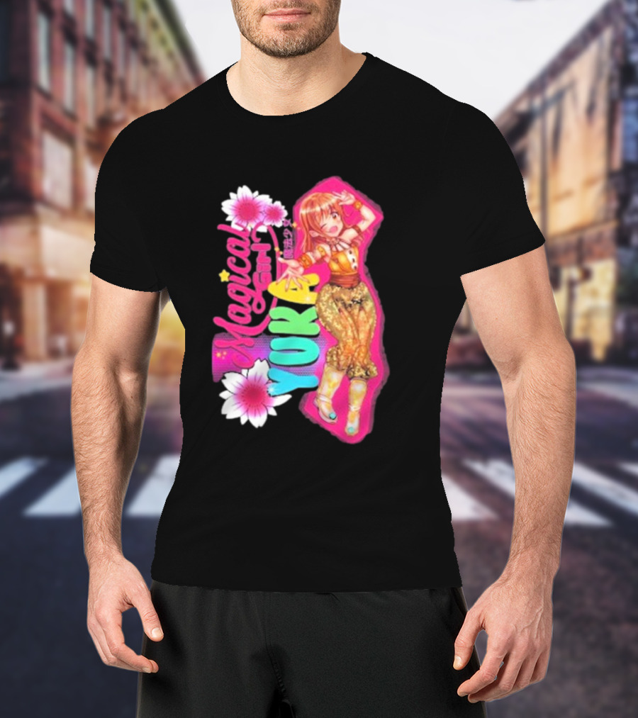 Magical Girl Yuka Sakazaki Vibrant Floral T-Shirt