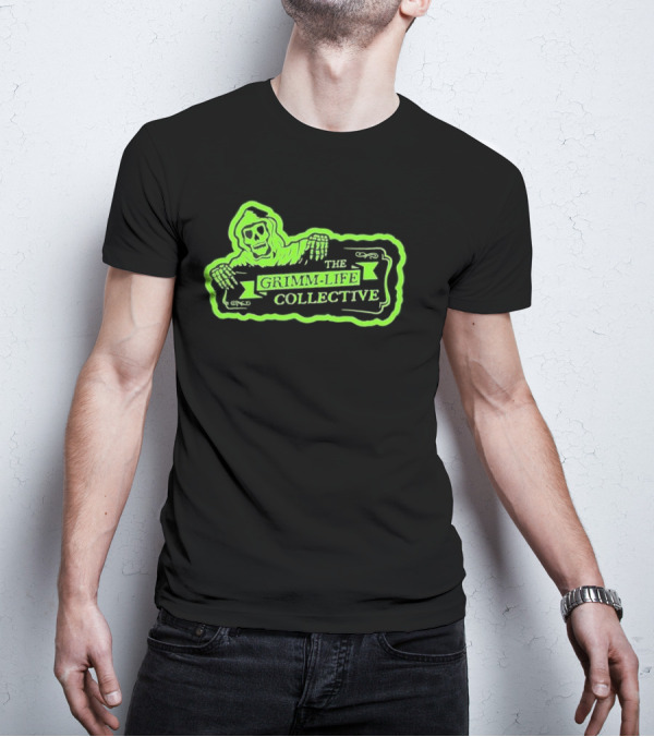 Zombie The Grimm-Life Collective Logo Scary Skeleton T-Shirt