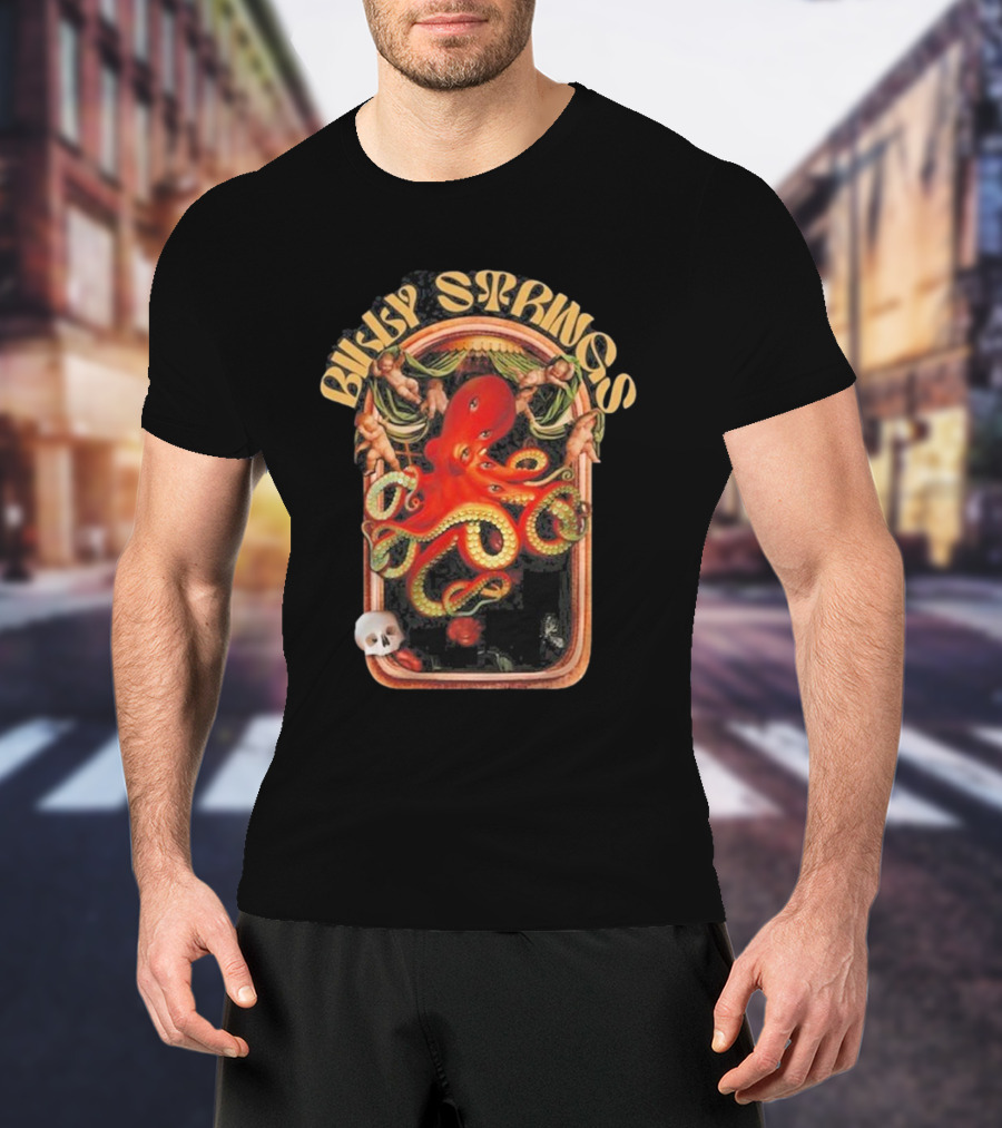 Billy Strings Octopus Psychedelic Skull Cherubs T-Shirt