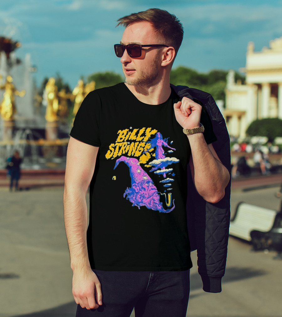 Billy Strings Wizard Head Psychedelic Clouds And Stars T-Shirt