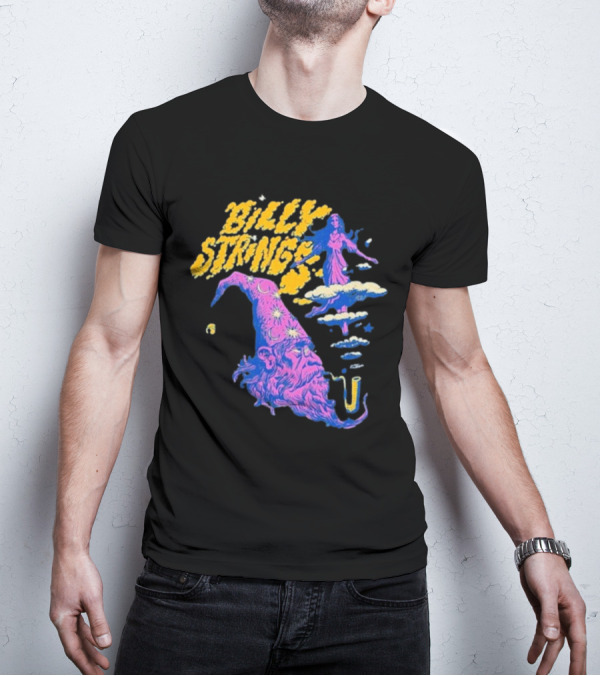Billy Strings Wizard Head Psychedelic Clouds And Stars T-Shirt