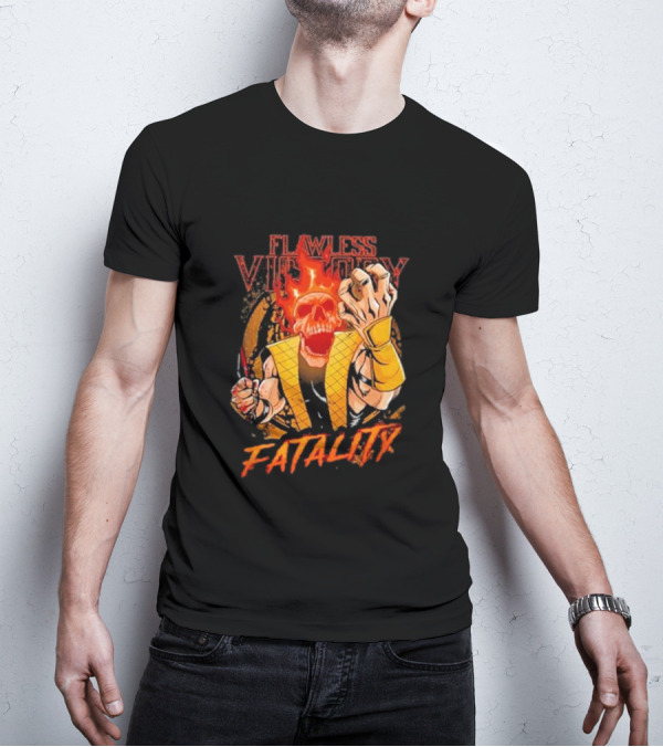 Mortal Kombat Flawless Victory Fatality Skull Flame T-Shirt