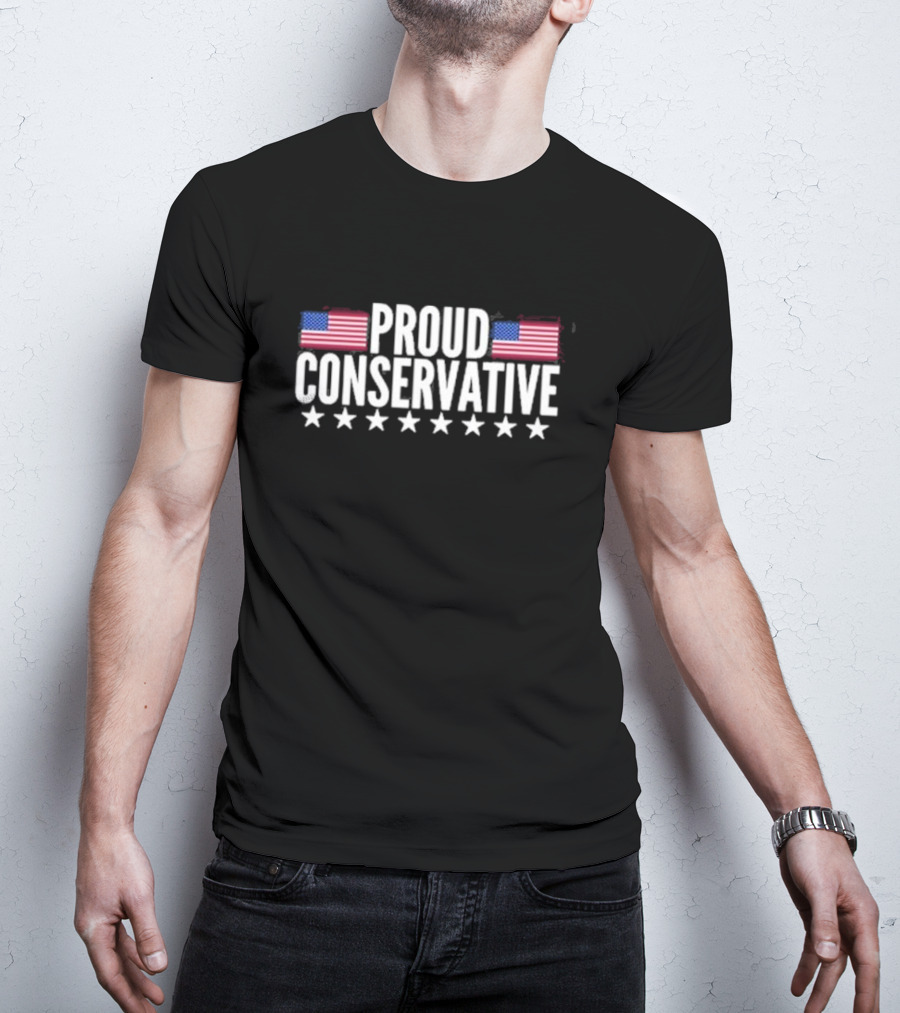 Justjenrx Proud Conservative American Flag Stars T-Shirt