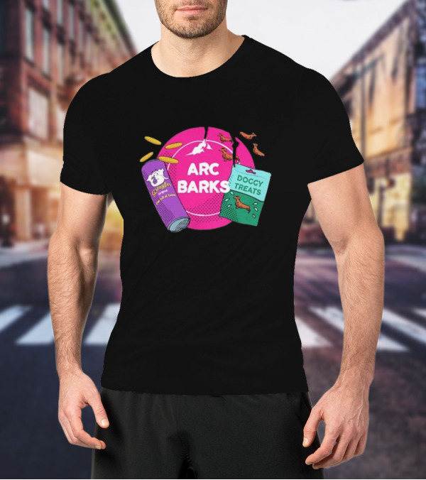 Arc Barks Pringles Doggy Treats Coins And Jumping Dogs T-Shirt