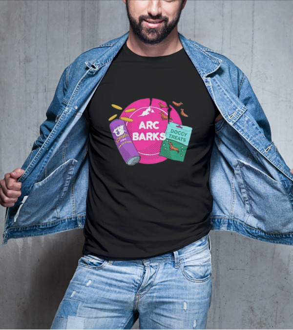 Arc Barks Pringles Doggy Treats Coins And Jumping Dogs T-Shirt