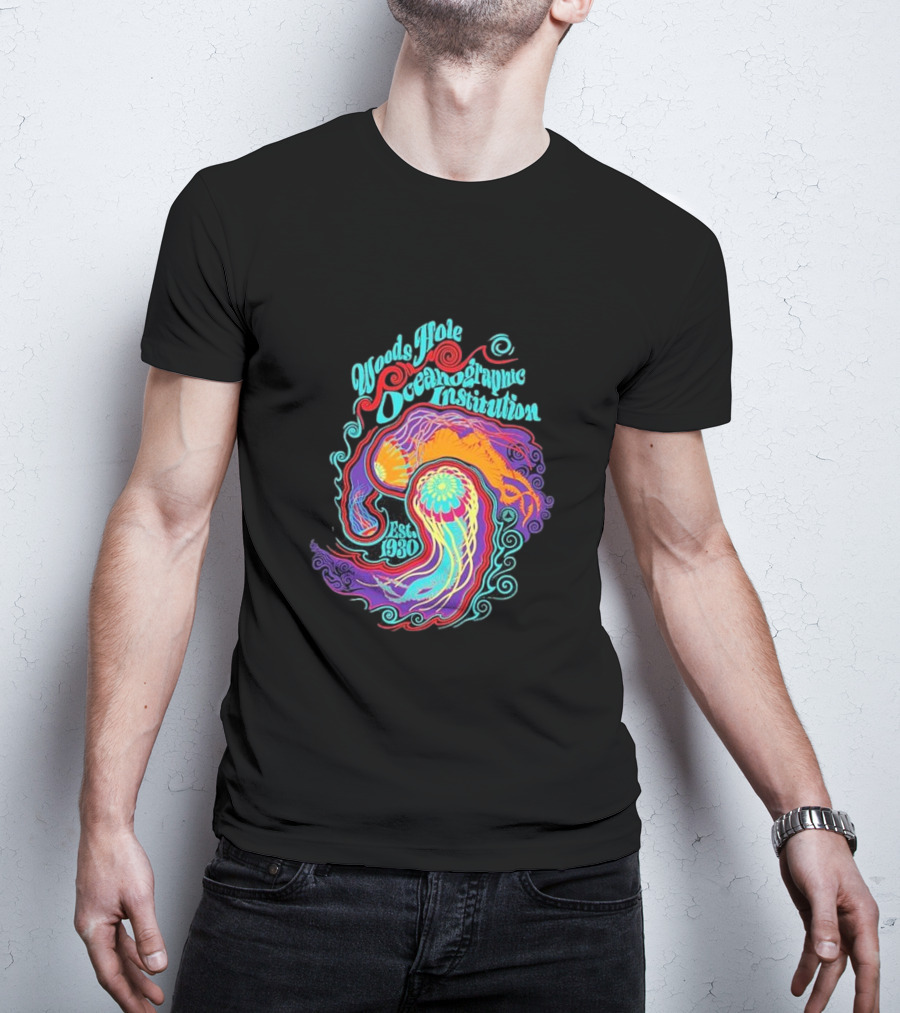 Woods Hole Oceanographic Institution Est 1930 Psychedelic Marine Swirl T-Shirt
