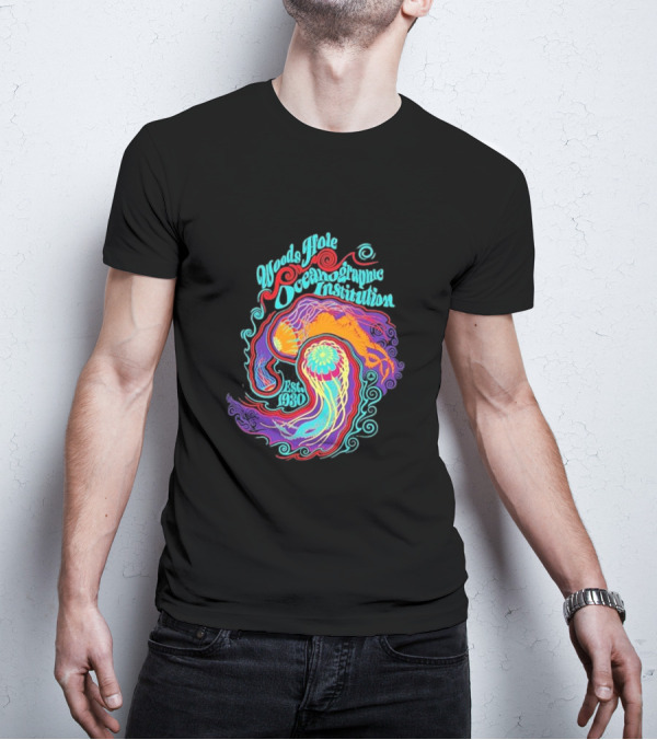 Woods Hole Oceanographic Institution Est 1930 Psychedelic Marine Swirl T-Shirt