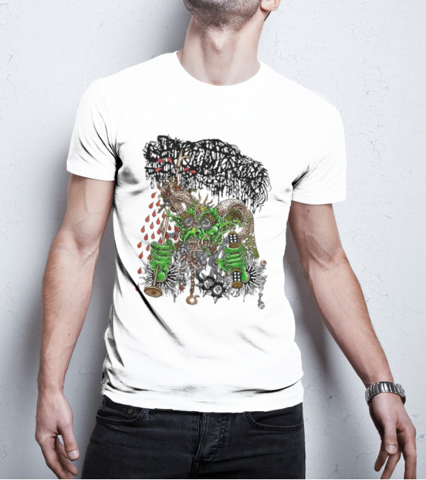 Sanguisugabogg Medievil Monster With Blood And Chains Elements T-Shirt