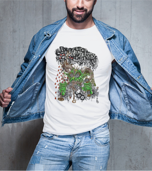 Sanguisugabogg Medievil Monster With Blood And Chains Elements T-Shirt