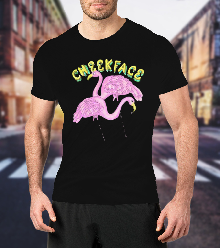 Cheekface Pink Flamingos T-Shirt