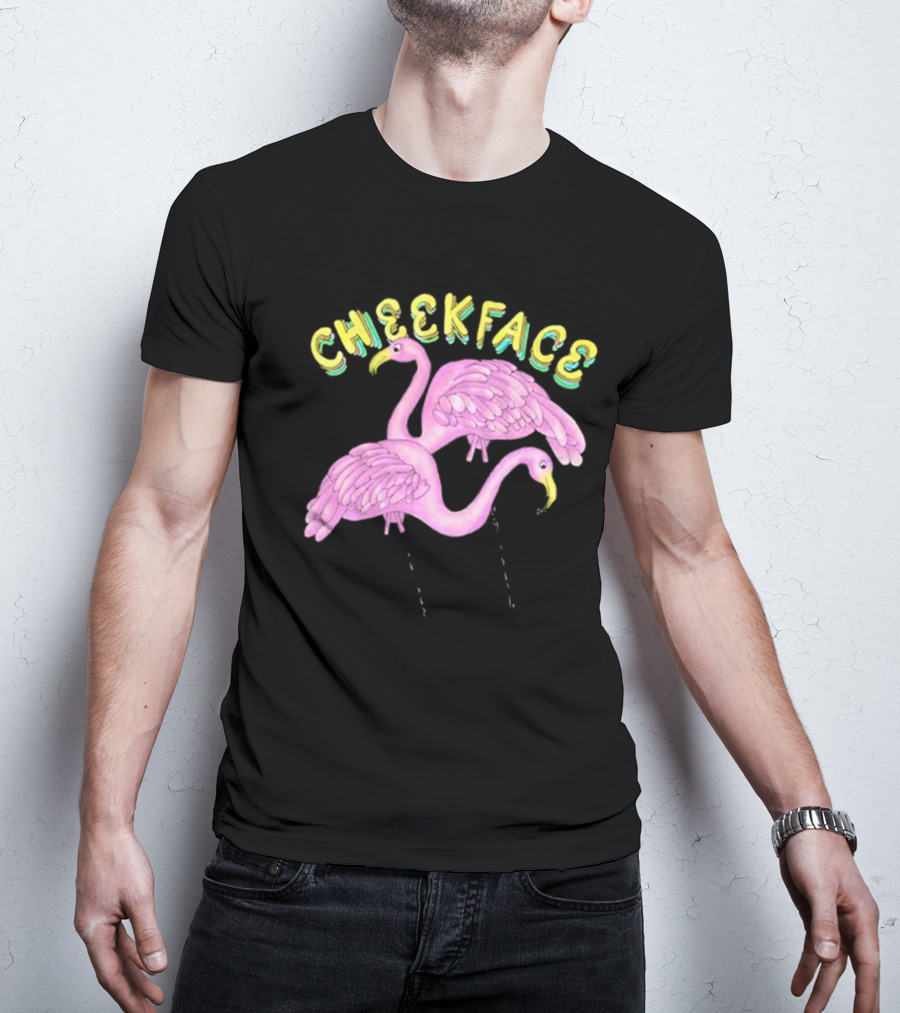Cheekface Pink Flamingos T-Shirt