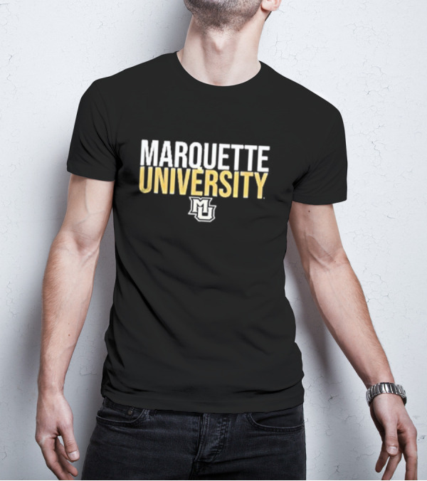 Marquette University Distressed Collegiate Stacked MU T-Shirt