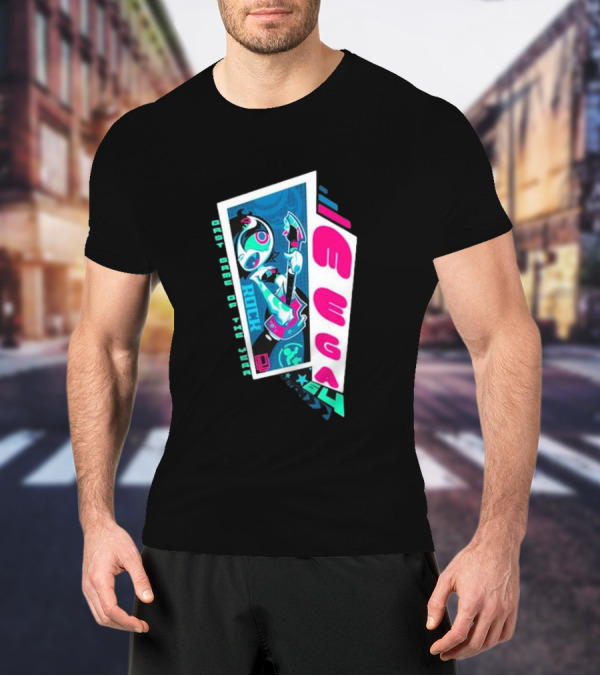 Mega64 Shred Neon Rocker Guitar Stars T-Shirt