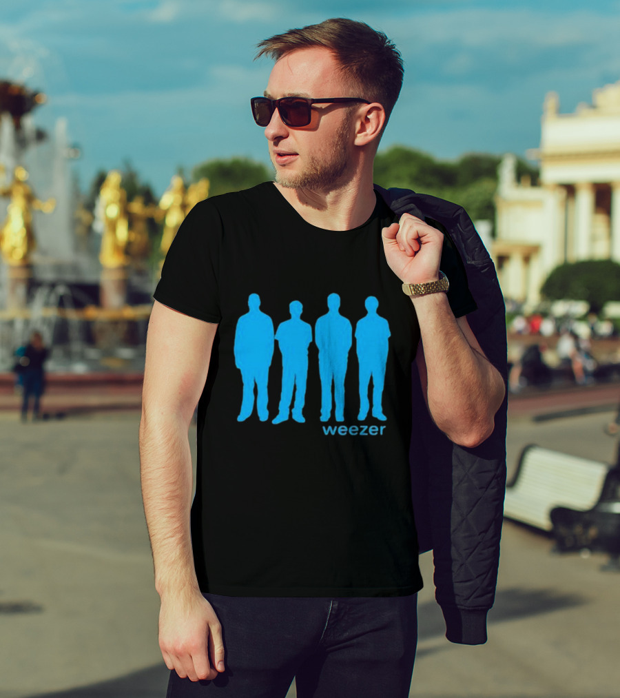 Weezer Blue Album Cover Silhouette Band Members T-Shirt
