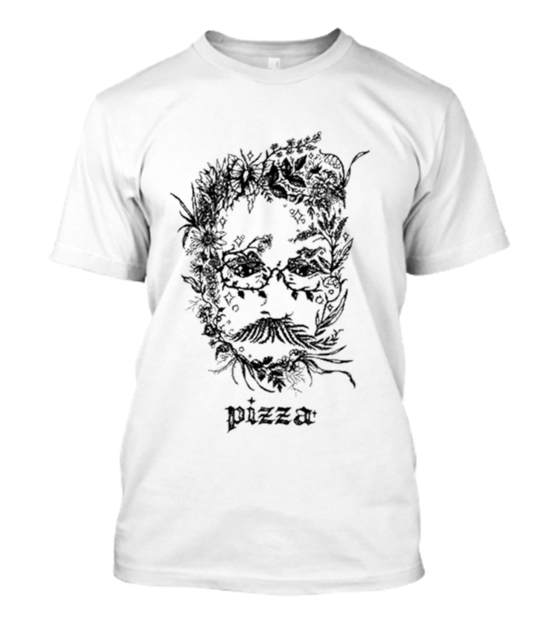 Izzamas Nature John Pizza Botanical Face T-Shirt