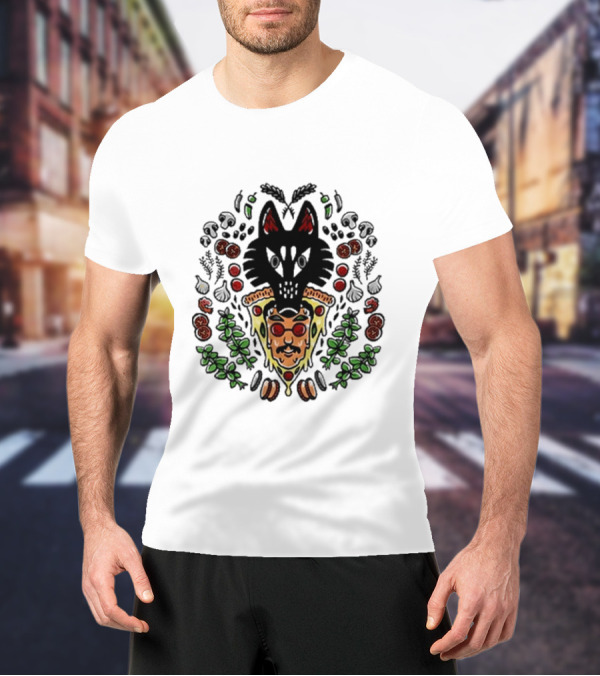 John Green Wolf Pizza Slice With Herbs And Toppings T-Shirt