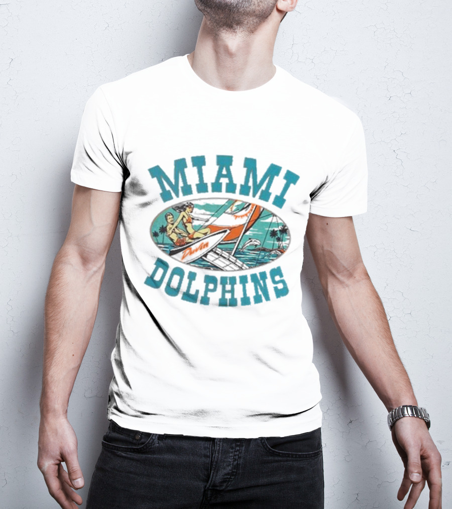 Miami Dolphins Sailing Adventure Retro Vibes T-Shirt