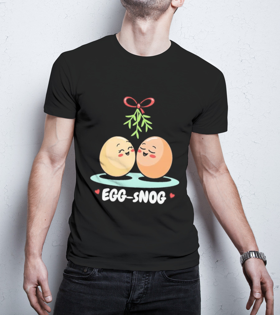 Egg Snog Mistletoe With Small Hearts T-Shirt