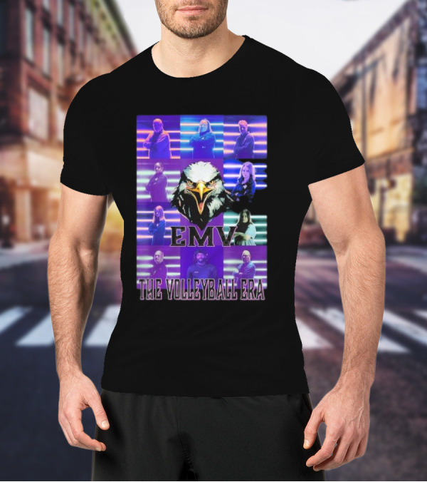 EMV The Volleyball Era Eagle Team Members In Neon Lights T-Shirt