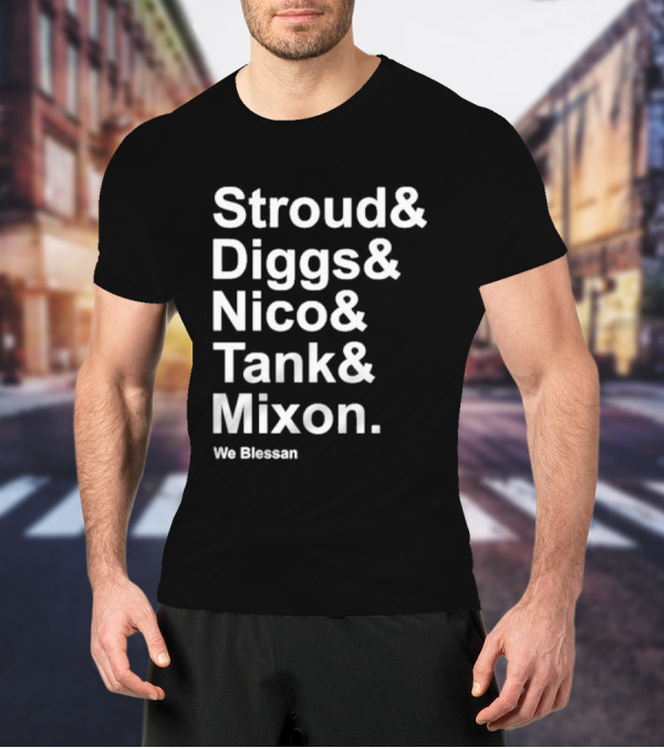Houston Stressans Stroud Diggs Nico Tank Mixon We Blessan Football Names T-Shirt