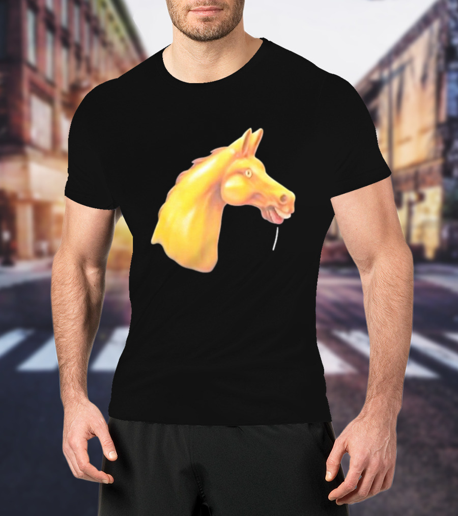 Andrew Garfield Horse What's The Rush Black Shirt Colorful Horse Head T-Shirt