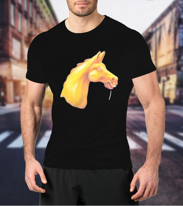 Andrew Garfield Horse What's The Rush Black Shirt Colorful Horse Head T-Shirt